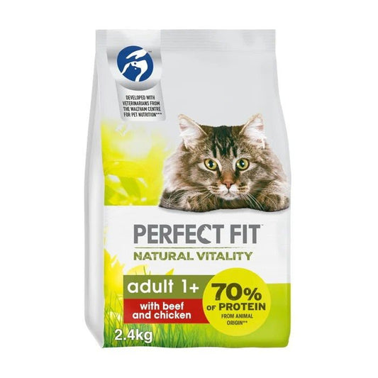 Perfect Fit Natural Vitality Adult Dry Cat Food Beef & Chicken 2.4kg | Luxury Home Accessories | Heulog Glow