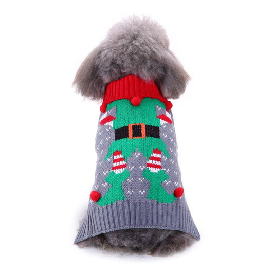 Pet Bone Stripe High Neck Christmas Sweater | Luxury Home Accessories | Heulog Glow