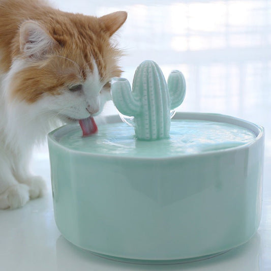 Pet Cat Ceramic Automatic Circulating Electric Active Water Dispenser | Luxury Home Accessories | Heulog Glow