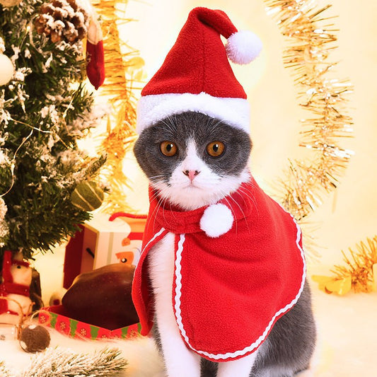 Pet Christmas Suit Cat Dog Cloak Hat | Luxury Home Accessories | Heulog Glow