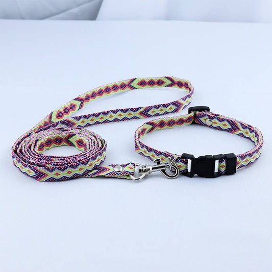 Pet Dog Traction Rope Ethnic Style Woven Collar | Luxury Home Accessories | Heulog Glow