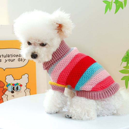 Pet Ring Comfortable Color Stripes Colorful Sweater | Luxury Home Accessories | Heulog Glow