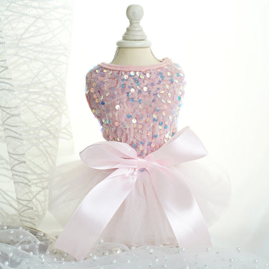 Pet Wedding Dress Dog Cat Skirt Sequin Gauze Dog Clothes | Luxury Home Accessories | Heulog Glow