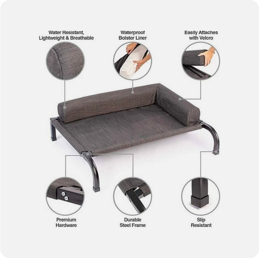 PetFusion Elevated Outdoor Dog Bed Extra Large CLEARANCE | Luxury Home Accessories | Heulog Glow