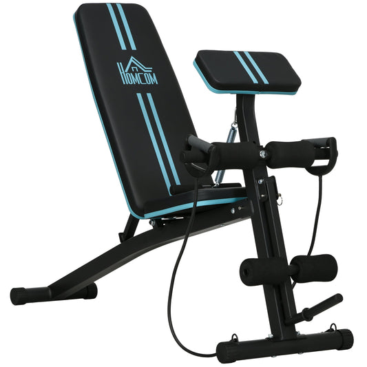 HOMCOM Foldable Dumbbell Bench Weight Training 7 Incline Adjustable