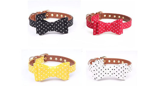 Polka dot pet bow collar collar | Luxury Home Accessories | Heulog Glow