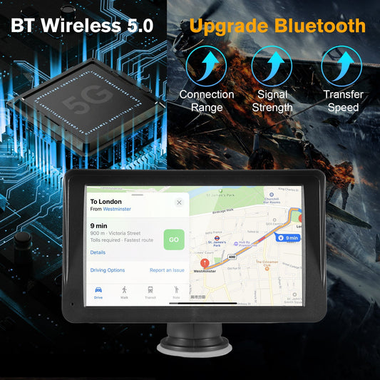 Portable Car Stereo Wireless CarPlay & Android Auto, Car Radio 7inches Touchscreen, Bluetooth5.0, Mirror Link, Maps Navigation, Voice Control, AUX Cable Vehicles | Luxury Home Accessories | Heulog Glow