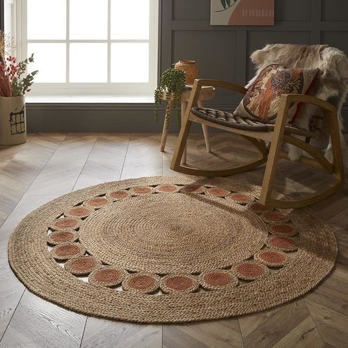 Prestwich Circle Hand Braided 140D Orange Rug