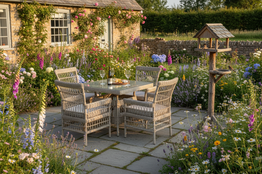 Provence Collection Outdoor 4 Seater Dining Set | Luxury Home Accessories | Heulog Glow