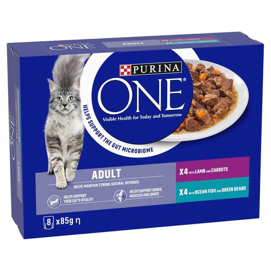 Purina One Adult Cat Fsh/Lmb Pch 5x8x85g | Luxury Home Accessories | Heulog Glow