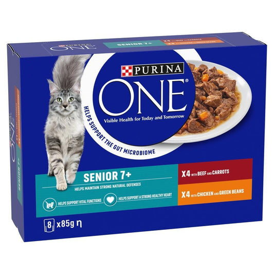 Purina One Senior Cat Chk/Bf Pch 5x8x85g | Luxury Home Accessories | Heulog Glow