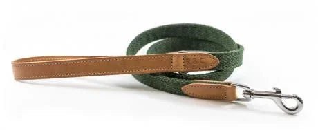 Ralph & Co Canvas & Leather Dog Lead Richmond Khaki Green | Luxury Home Accessories | Heulog Glow