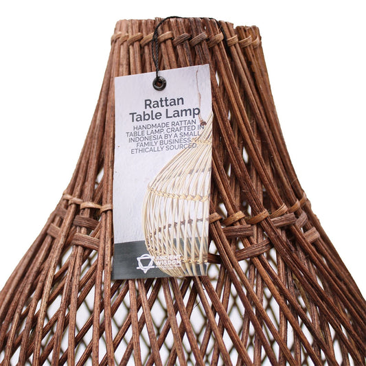 Rattan Table Lamps - Dark Brown | Luxury Home Accessories | Heulog Glow