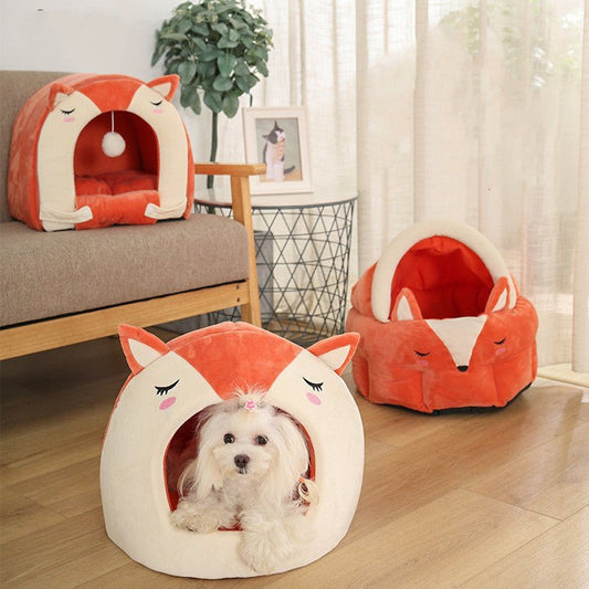 Removable And Washable Pet Nest With Funny Cat Ball | Luxury Home Accessories | Heulog Glow
