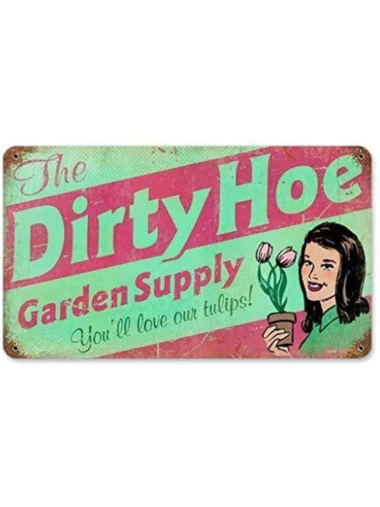 Retro Dirty Hoe Garden Sign | Luxury Home Accessories | Heulog Glow