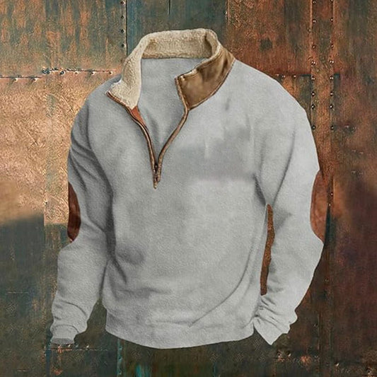 Retro Patchwork Half Cardigan Men's Long-sleeved Sweater | Luxury Home Accessories | Heulog Glow