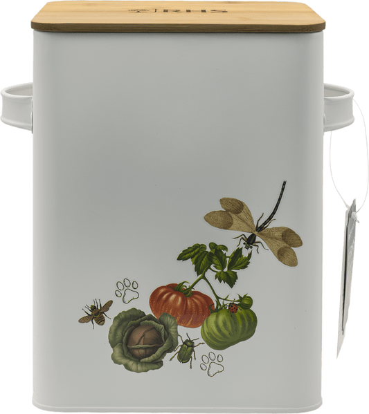 RHS Pets in the Garden Food Storage Tin & Scoop | Luxury Home Accessories | Heulog Glow
