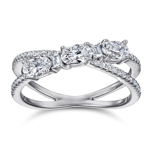 Rings 925 Silver Rotary Cross Denier Zircon Ring Women''s Wedding Engagement Ring | Luxury Home Accessories | Heulog Glow