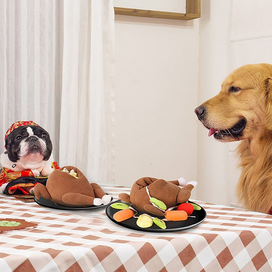 Roast Turkey Vegetable Sniff Hide Food Leakage Training Play Plush Toy | Luxury Home Accessories | Heulog Glow