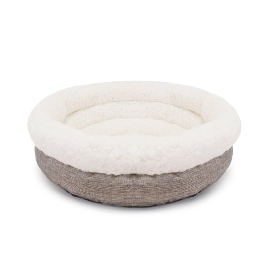 Rosewood Deep Tweed Oval Teddy Bear Bed | Luxury Home Accessories | Heulog Glow