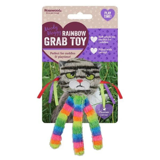 Rosewood Moody Moggy Rainbow Grab Toy | Luxury Home Accessories | Heulog Glow