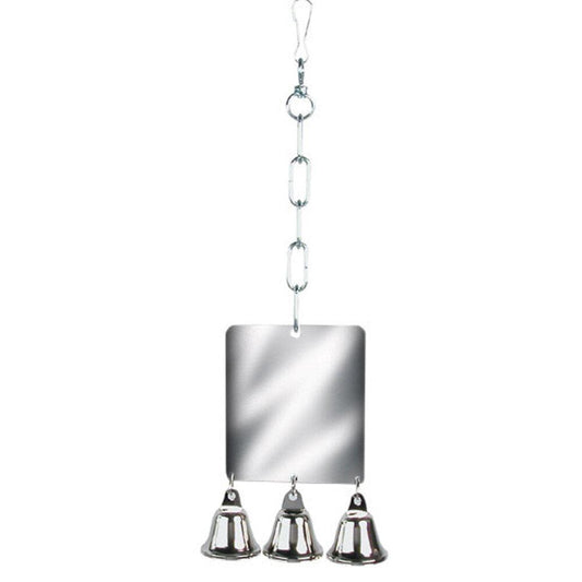 Rosewood Parrot Toy Giant Mirror & Bell | Luxury Home Accessories | Heulog Glow