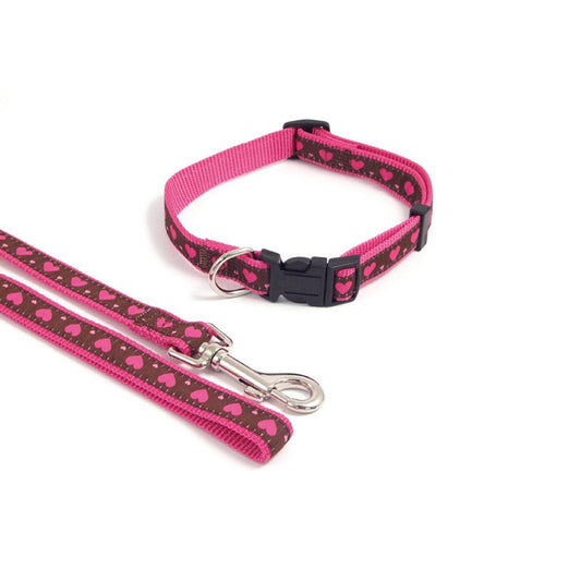 Rosewood Pink Heart Collar 45 - 70cm | Luxury Home Accessories | Heulog Glow