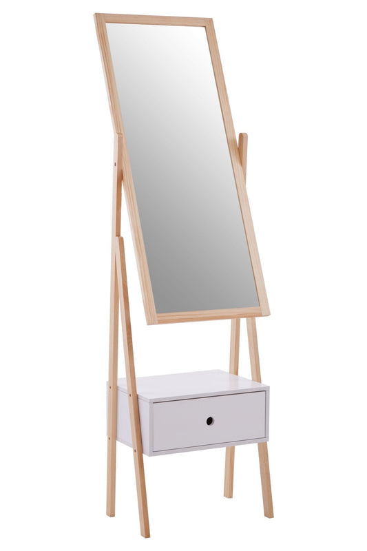 Rostok Single Drawer Floor Mirror | Luxury Home Accessories | Heulog Glow