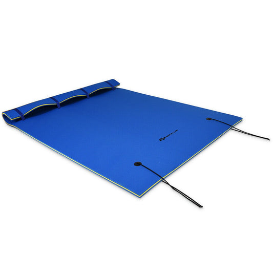 Large 3 Layer Floating Water Lounge Swimming Mat-Blue