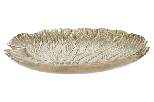 Salma Large Gold Finish Lotus Leaf Plate. | Luxury Home Accessories | Heulog Glow