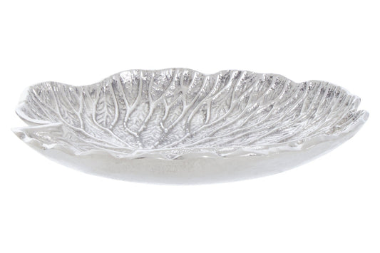 Salma Small Silver Finish Lotus Leaf Plate. | Luxury Home Accessories | Heulog Glow