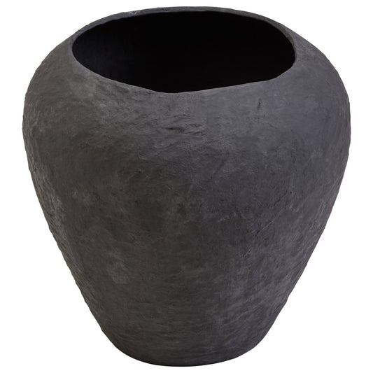 Sanai Cotton Mache Large Black Planter | Luxury Home Accessories | Heulog Glow