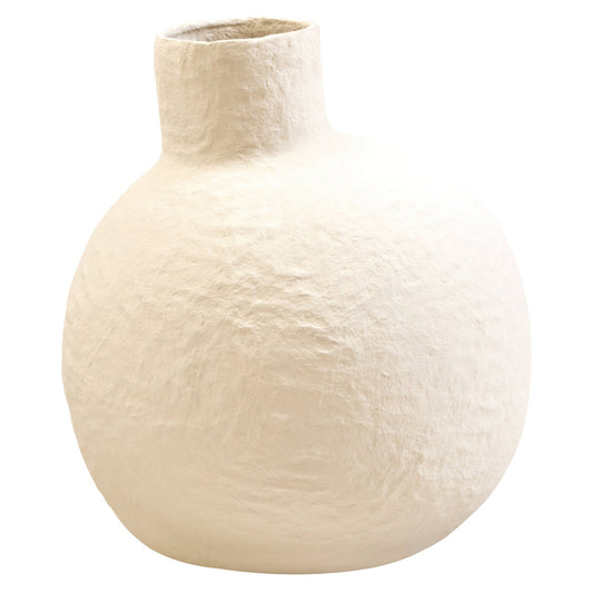 Sanai Cotton Mache Large Cream Vase | Luxury Home Accessories | Heulog Glow