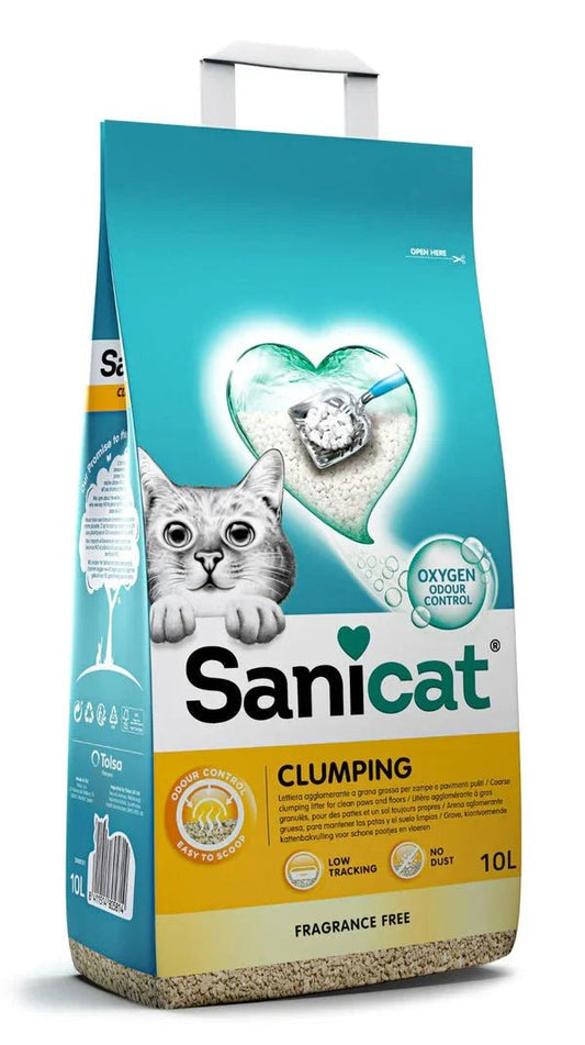 Sanicat Clumping Fragrance Free Cat Litter 10l | Luxury Home Accessories | Heulog Glow
