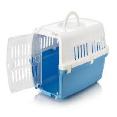 Savic Zephos 1 Plast Pet Carrier Wh/Blu 48x31.5x30 | Luxury Home Accessories | Heulog Glow