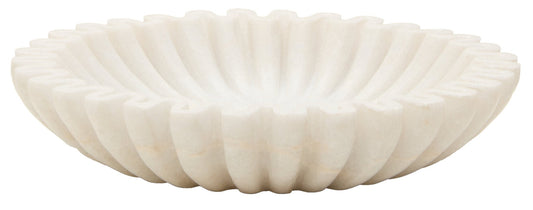 Savio Small White Fluted Marble Bowl | Luxury Home Accessories | Heulog Glow