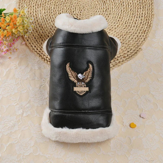 Screaming Eagle Leather Dog Jacket | Luxury Home Accessories | Heulog Glow