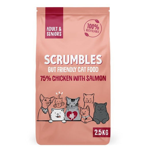 Scrumbles Dry Cat Food Adult Salmon 2.5kg | Luxury Home Accessories | Heulog Glow