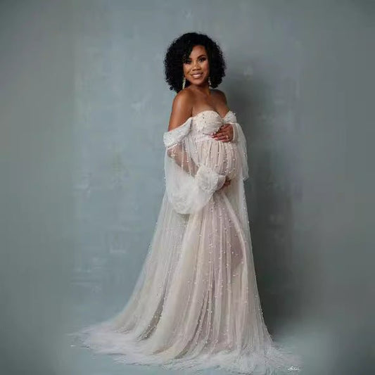 Sequined Off-Shoulder Mesh Patchwork Maxi Dress | Luxury Home Accessories | Heulog Glow