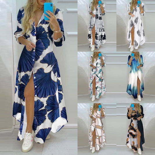 Sexy Dress With Fashion Print And Long-sleeved Shirt | Luxury Home Accessories | Heulog Glow