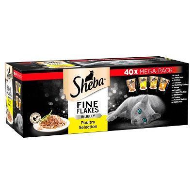 Sheba Fine Flakes Poultry Collection in Jelly 85g x 40 | Luxury Home Accessories | Heulog Glow