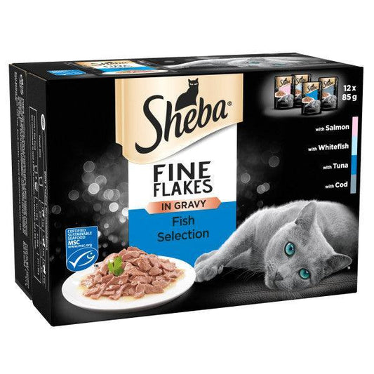 SHEBA Sauce Collection Adult Cat Food Fish Selection 48 Pack, 85g | Luxury Home Accessories | Heulog Glow