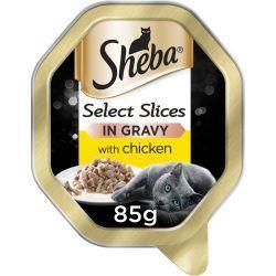 Sheba Select Slices Cat Food Tray with Chicken in Gravy, 22x 85g | Luxury Home Accessories | Heulog Glow