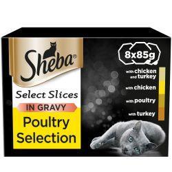 Sheba Select Slices Cat Trays Poultry Collection in Gravy 8pk | Luxury Home Accessories | Heulog Glow