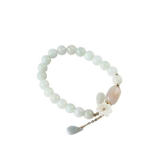 Shell flower jade water drop bracelet | Luxury Home Accessories | Heulog Glow
