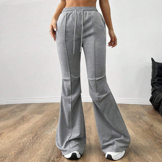 Simple Casual Pants Drawstring Elastic Waist Wide Leg Trousers | Luxury Home Accessories | Heulog Glow