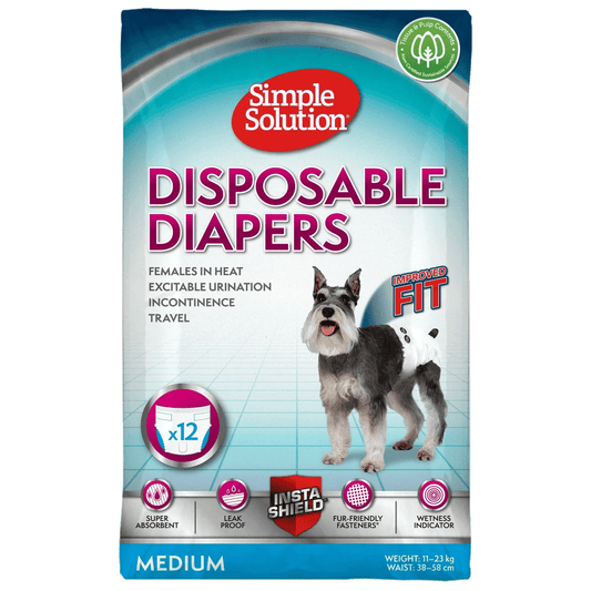 Simple Solution Bitch Disposable Diapers x 12 - Medium | Luxury Home Accessories | Heulog Glow
