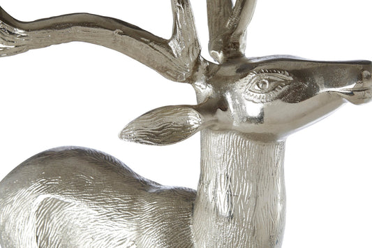 Small Nickel Finish Floor Standing Stag | Luxury Home Accessories | Heulog Glow
