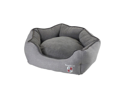 Snug & Cosy Bolster Plain Grey Oval Bed | Luxury Home Accessories | Heulog Glow