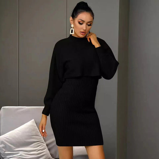 Solid Color Long-sleeved Knitted Sweater Dress | Luxury Home Accessories | Heulog Glow